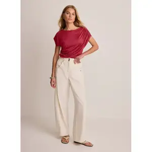 Mint Velvet Red Drape Detail Top